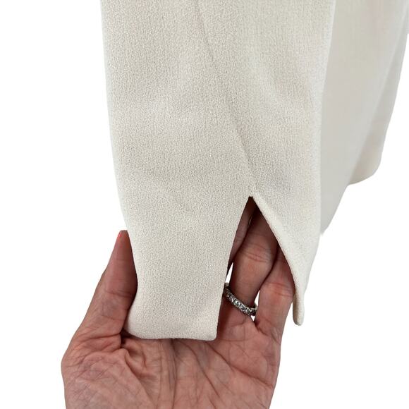 Sally Lapointe Womens Open Front Jacket Blazer 3/4 Sleeve Ivory White - Picture 4 of 9